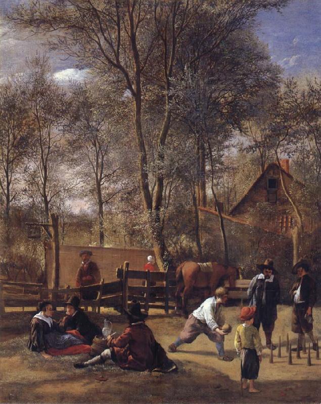 Jan Steen Skittle players outside an inn oil painting picture